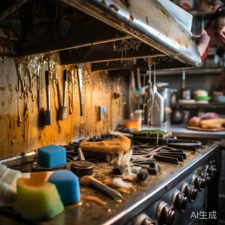 油烟机角落清洁,小心刮花表面