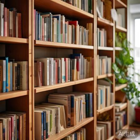 书柜分类摆放，添绿植增清新