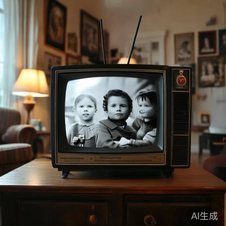 黑白电视,温馨角落风景