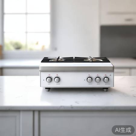 白色燃气灶,简洁易洁