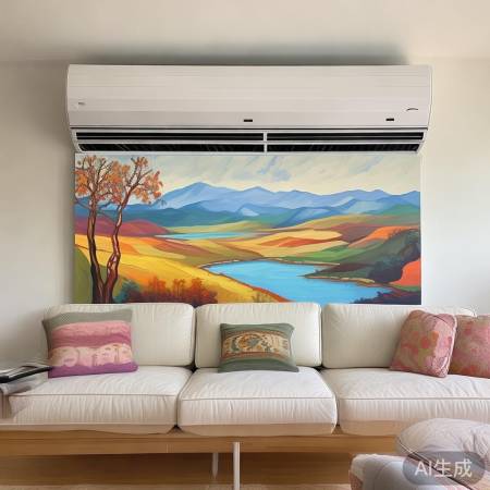 装饰画美化空调管