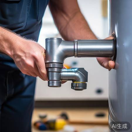 三通管连接热水器,紧固防漏