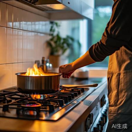 炒菜防火,勿让火大油溅