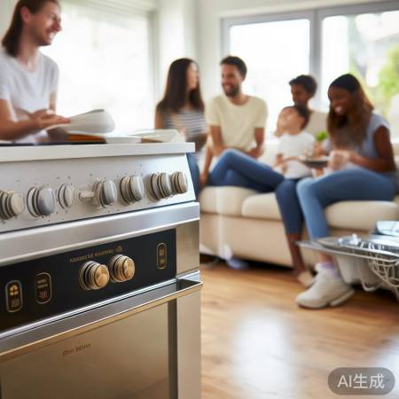 “金柜灶一键洗碗,轻松洁净如新