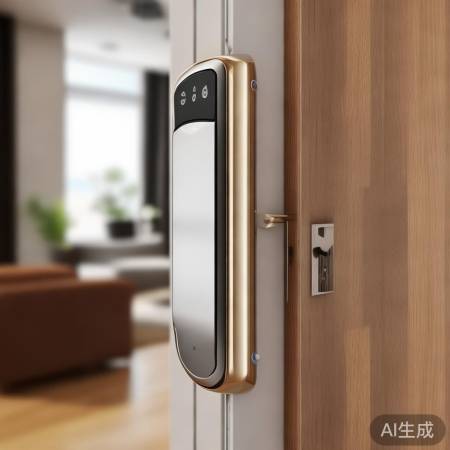 智能锁外观简约，安装方便。