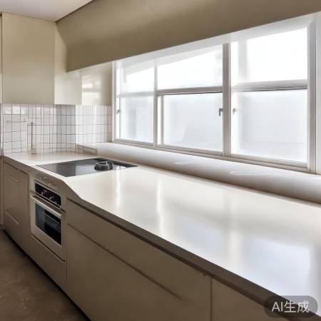 厨房布局：吧台窗边，灶后空间巧
