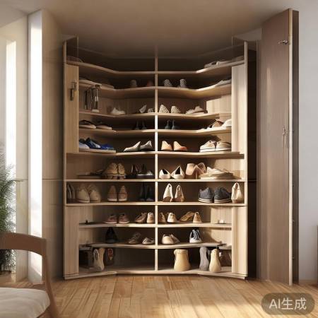 “鞋柜转角巧利用，温馨空间显温