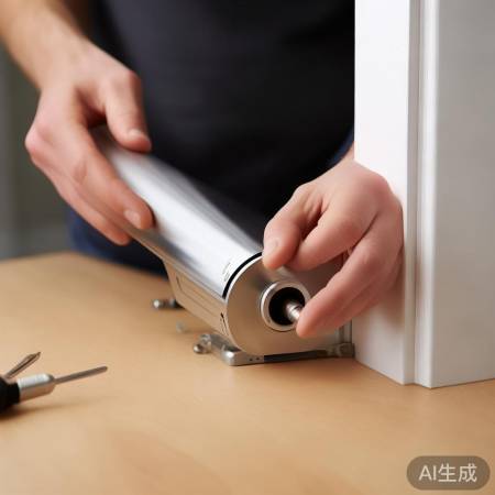 安装智能锁底座，拧紧螺丝