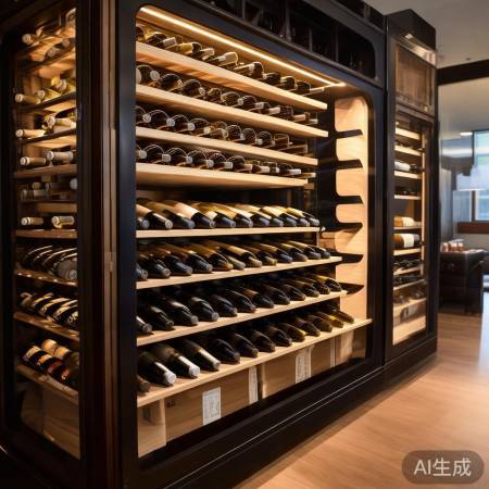 红酒柜设计合理,酒瓶舒适摆放