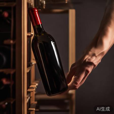 斜插红酒，轻柔缓慢