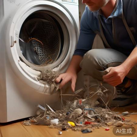 检查洗衣机排水管，清理杂物
