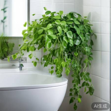 绿植净化马桶旁空气