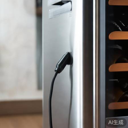 红酒柜电源连接，电压须匹配。