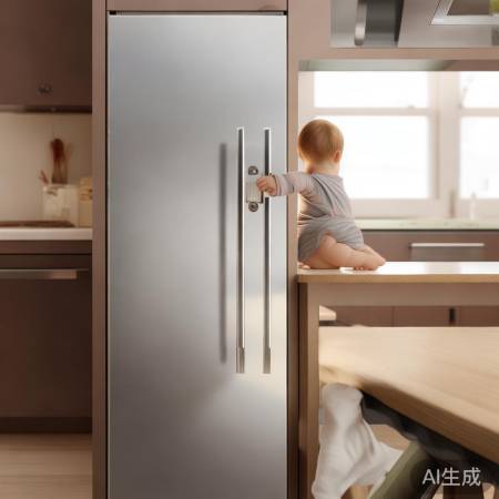 消毒柜门锁误锁，一按解锁