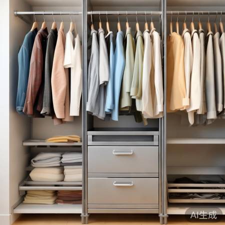 抽拉裤架收纳强大,衣物井然有序