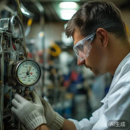 检查压力表,调整至正常