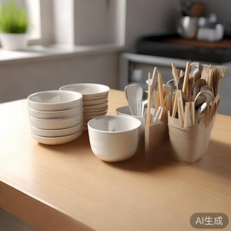 餐具分类整齐摆放