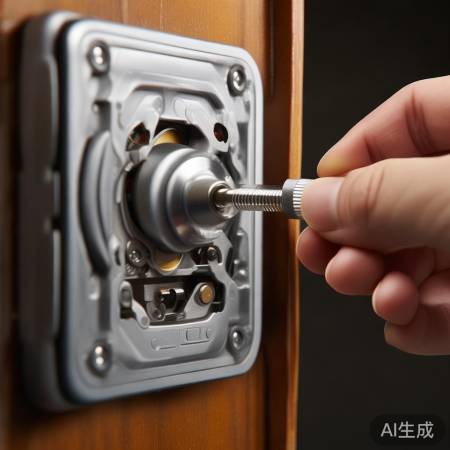 轻拧指纹锁后盖