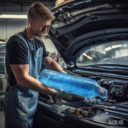 空调清洗剂注入水箱，循环清洗。