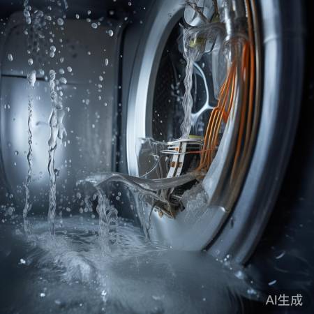 洗衣机进水密封不良，易漏电