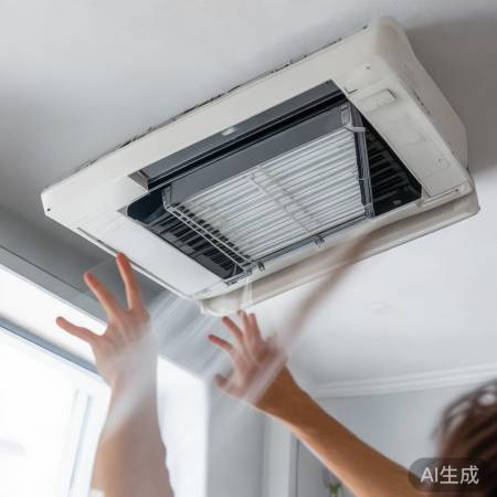 安装滤网，检查空调出风