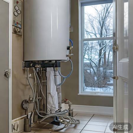 壁挂炉排气注水完毕，启动使用。