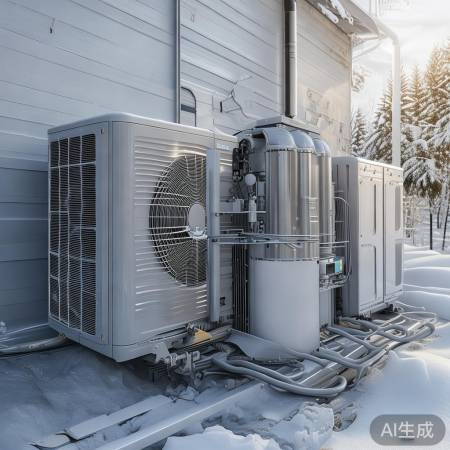 空气能采暖，类似空调原理