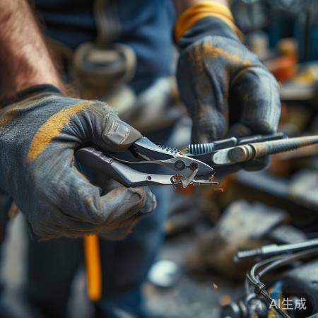 “夹紧折断螺丝，小心操作”