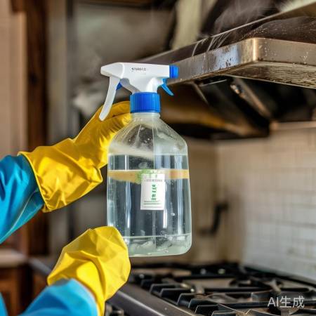 白醋水喷油污，擦洗亮如新