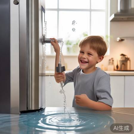 冰箱水龙头,宝贝爱玩水