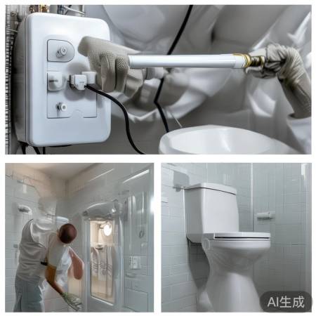 安装智能马桶开关,注意电源线和