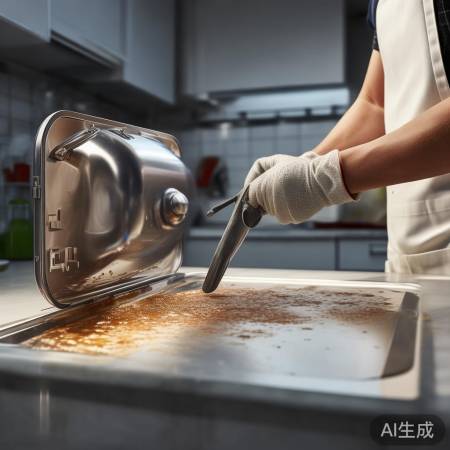 “检查油烟机盖,拆盖清理”