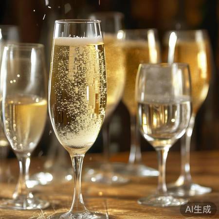 起泡酒杯，宽口释放气泡