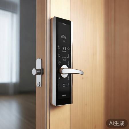 公牛指纹锁，门上小屏幕