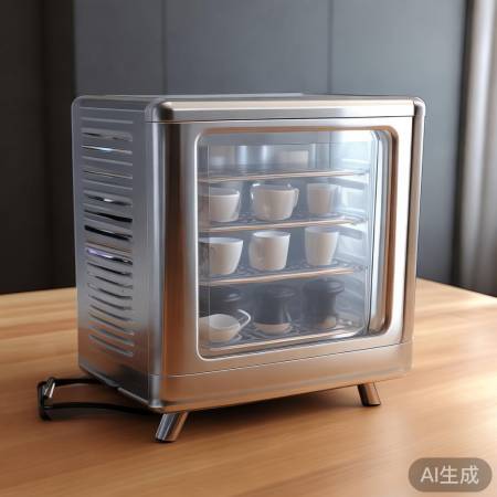 “移动茶杯消毒柜,小巧便捷”