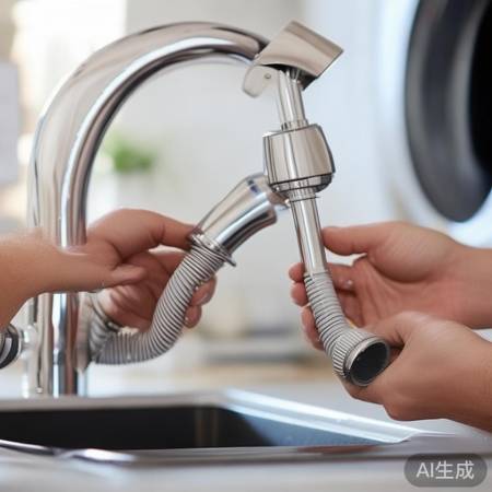 “确保软管接口牢固连接”