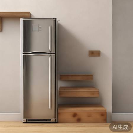 冰箱挂楼梯间，适宜高度，安全方