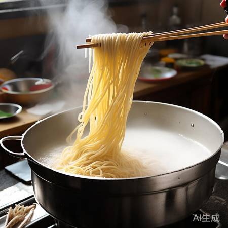 面条煮后泡冷水，弹牙爽滑