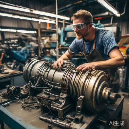 拆旧电机进行中