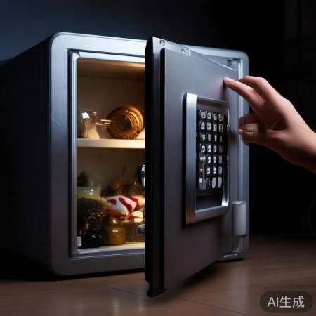 保险柜门开,确认安全再取物