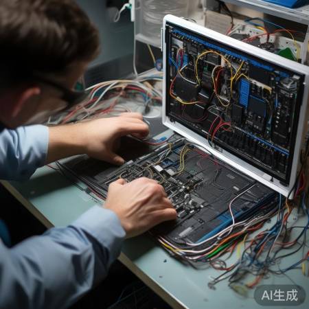 组装电线,反向安装螺丝