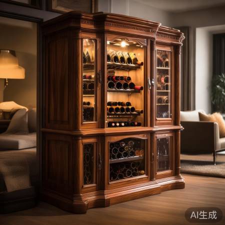 实木酒柜，自然温馨