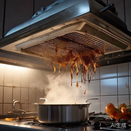 油烟机反味，油脂积累堵塞。