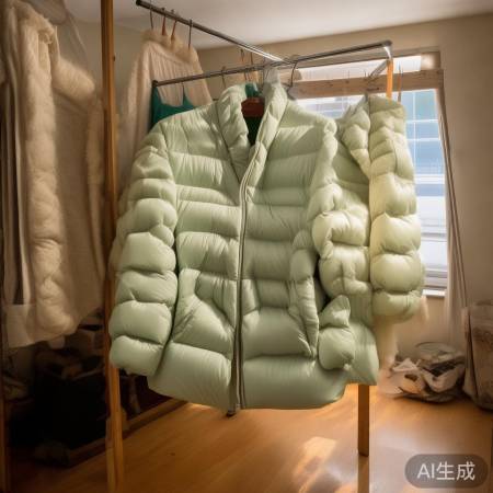 晾羽绒服,勿折叠。