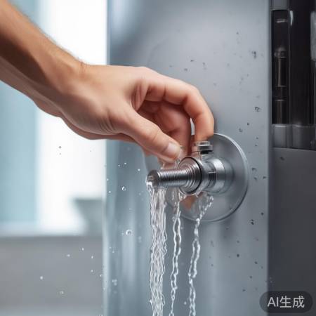 找到热水器排水阀，放水