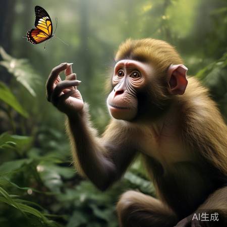 猴子戏蝶，启示深藏