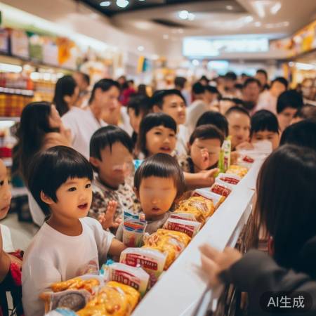 零食排队,育儿乐趣
