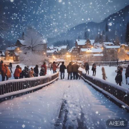 周末浪漫降雪，美不胜收