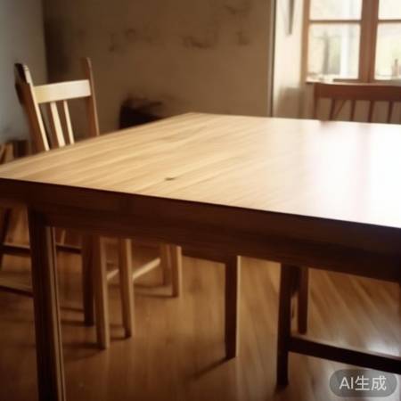 简约木质桌椅,线条清晰