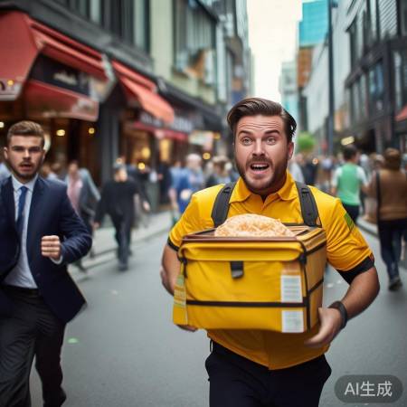 外卖小哥忙,顾客吃饭难